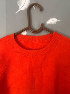 Vibrant Orange Knit Sweater