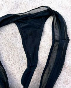 Calvin Klein Black Mesh Thong Panty – Size S