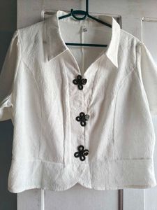 White Cheongsam Top
