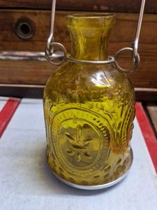 Yellow Glass Candle Lantern