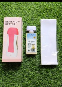 waxing kit with heater, wax and strips