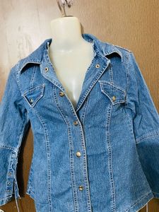 Bell Sleeve Denim Top