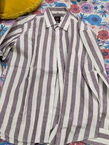 Xl Lining Pattern Formal Shirt Good Condition