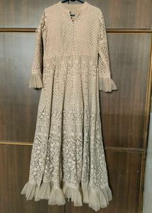 Champagne Pinkish Beige Embroidered Anarkali Gown