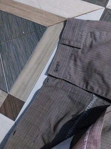 Brown Striped Casual Pants