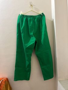 Black top and Green Casual Pants