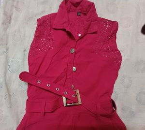 Stylish Electric Pink Dress For 6 Yo