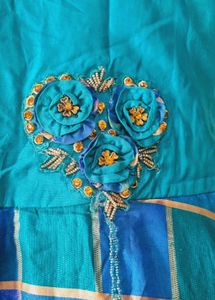 Girl&#39;s Embroidered Blue Dress