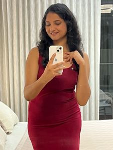 Maroon Sleeveless Mini Dress