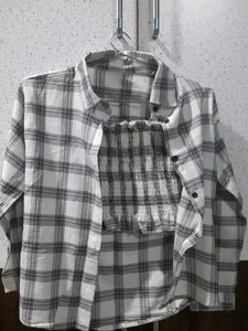 Plaid Shirt & Tank Set