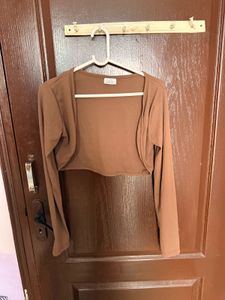 Brown Bodycon Dress with Cardigan