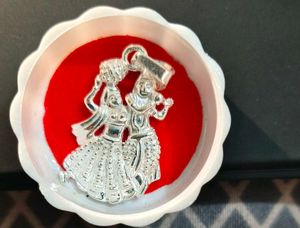 pure silver Radhe krishna pendent