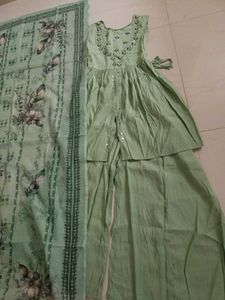 New Lime Green Embroidered Dress for Women