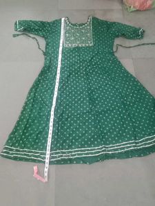 Green Printed Gown