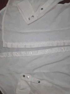 H&amp;M White Long Sleeve Shirt