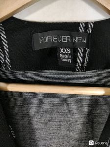 Forever New Black Checks Winter Overcoat (Women's)