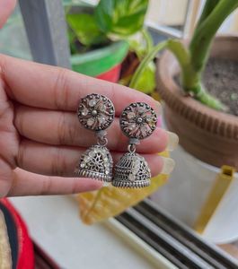 Silver Jhumka Earrings