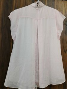 Blush Chiffon Flutter Sleeve Top