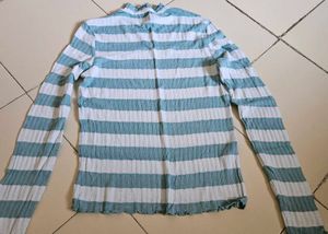 Striped Ruffle Trim Top