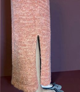 Knit Midi Slit Skirt