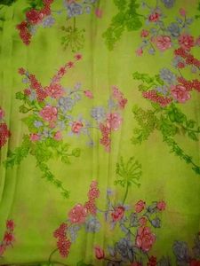 Georgette Aqua Blue Saree With BlouseName: Georget