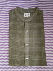 E.T.A. Plaid Band Collar Shirt - Size M