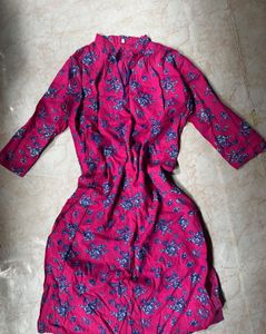 Magenta’s Pink With Blue Floral Print Kurti🩷💙