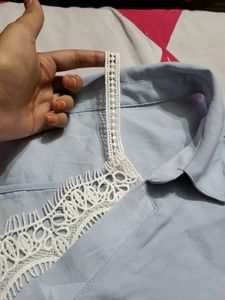 designer pastel blue top