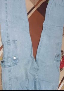 Unisex Light Wash Cargo Jeans