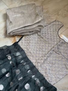 Lehenga Choli Set with Zari Work and Dupatta