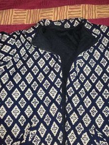 Patterned Blue Ethnic No Chain  Jacket