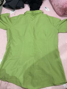 Green Button-Up Top