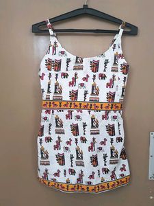 Printed Tank Top/Sleeveless Short Kurti