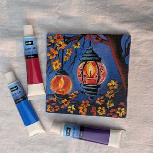 Mini Lantern canvas Acrylic Painting