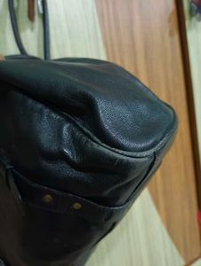 Imported Vintage Black Leather Handbag