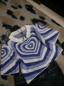 Heart Pattern Crop Top