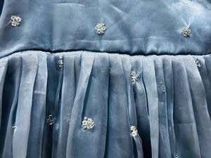 Satin Material Puff Sleeve Frock