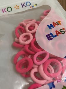 100 Pcs Hair Elastics - Pink