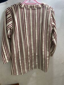 Striped Graphic Print Sweater