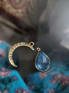 Celestial Charm Set: Moon & Teardrop Pendants