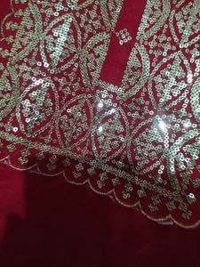 Embroidery Red Kurtha