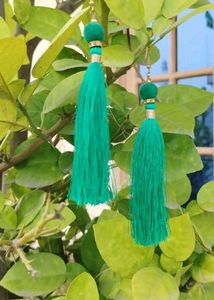 Green Tassel Earrings