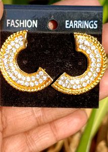 Fashion Earrings - Gold & Rhinestone