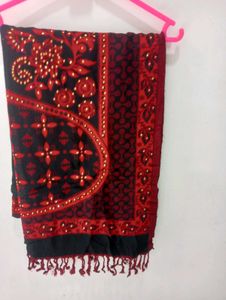 Red &amp; Black Embroidered Woolen stall