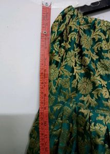 Banarasi Jacquard Green Floral Dhoti Salwar