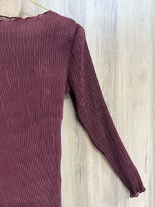 Burgundy Pleated Dress