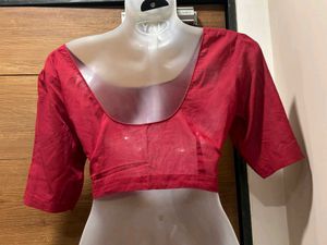 Elegant Red And Black Printed Saree With Blouse