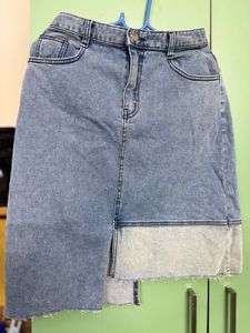 Asymmetrical Denim Skirt