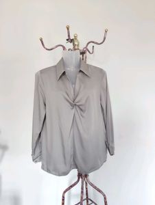 Vintage Gray Silky Blouse