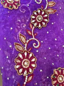 Purple heavy work Saree
